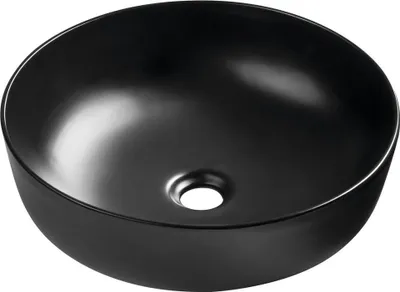 Produktbild von RONDEA Keramik-Waschtisch zum Aufsetzen Durch. 41cm, Schwarz matt