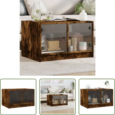 Produktbild von The Living Store Couchtisch mit Glastüren Räuchereiche 68x50x42 cm