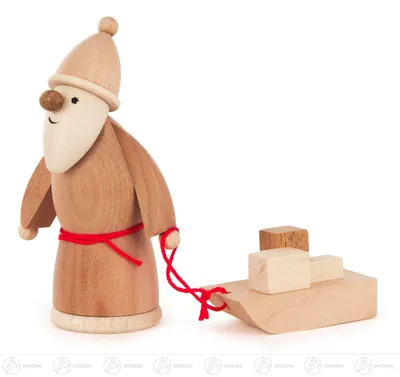 Productafbeelding van Miniatuur van Ruprecht met een slee. Hoogte: 8 cm. Nieuw