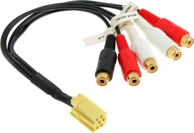 Produktbild von 6 pol. Mini ISO-Stecker auf 5-Cinch Buchsen
