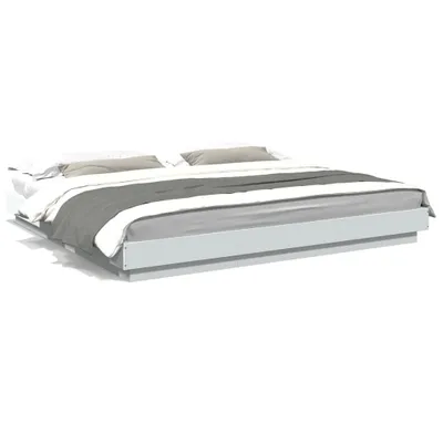 Obrázek produktu pro vidaXL Rám postele s LED diodami bílý 200x200 cm materiál na bázi dřeva