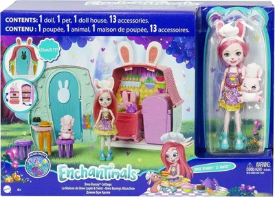 Produktbild von Mattel GYN60 - Enchantimals - Spielset, Puppe mit Zubehör, Bree Bunnys Häuschen