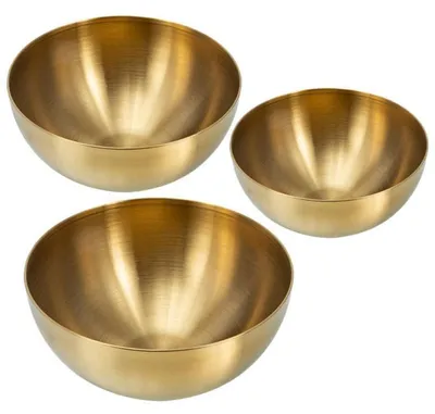 Obrázek produktu pro Mísa na šlehání z nerezové oceli, zlatá barva, průměr 15 cm