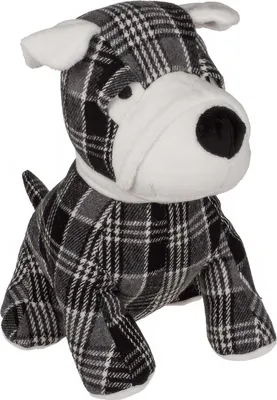 Produktbild von OOTB Schwarz/grau/weiß karierter Türstopper Hund