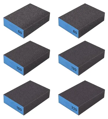 Obrázok produktu pre 6 kusov čistiace hubky, hrubosť zrna: 60/80/100/120/180/220