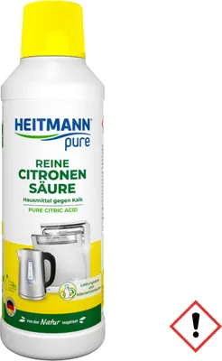 Zdjęcie produktu dla Heitmann czysty kwas cytrynowy przeciw osadzaniu się kamienia do czyszczenia żywności 500ml