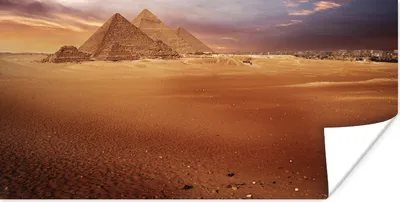 Produktbild von MuchoWow® Poster Die Pyramiden von Gizeh in Ägypten in der Abenddämmerung 120x60 cm - Bild