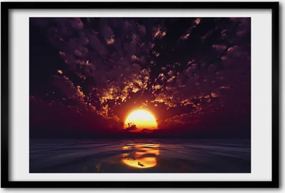 Produktbild von Bild 60x40 MDF-Rahmen, Wandkunst Sonnenuntergang