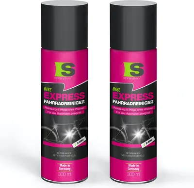 Produktbild von Spraytive 2x 300ml Express Fahrradreiniger – Reinigungs- und Pflegespray ohne Wasser – selbsttätige Fahrradreinigung mit Wachsversiegelung