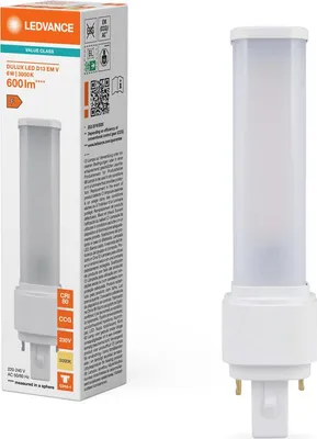 Produktbild von LEDVANCE DULUX LED D EM & AC MAINS VALUE, 6W, 830, G24d-1, 1 Stk.