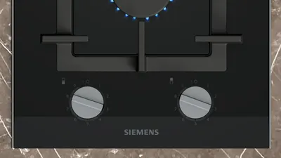 Produktbild von Siemens iQ700 ER3A6BI40, Schwarz, Integriert, 30 cm, Gaskochfeld, Glaskeramik, 2 Zone(n)