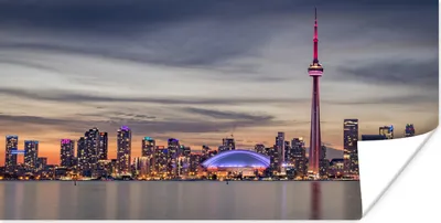 Produktbild von MuchoWow® Poster Horizont der Stadt Toronto bei Sonnenuntergang 40x20 cm - Poster für die Wand - Poster Schlafzimmer