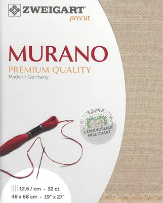 Obrázek produktu pro MURANO Zweigart Předstřižená rovnoměrná tkanina 32 ct. 3984 barva 306 taupe, vyšívací tkanina 48x68 cm