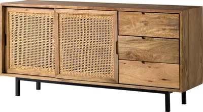 Produktbild von home24 Sideboard - Mango Massiv / Wiener Geflecht
