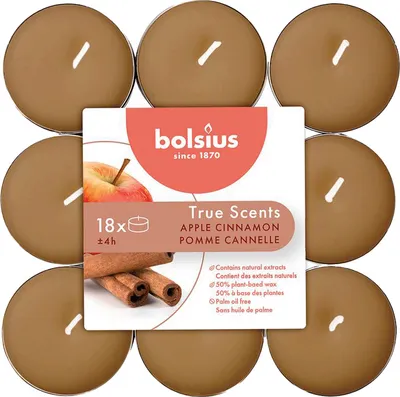 Produktbild von Bolsius Duft-Teelich.Alu 4h Apfel Zimt 18 Stück