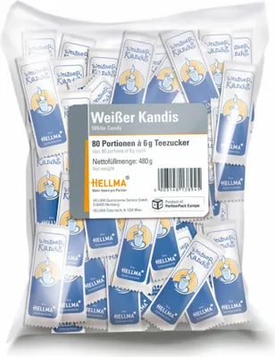 Produktbild von HELLMA Weißer Kandis Zuckersticks 80 St. à 6,0 g