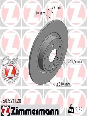 Produktbild von 2x ZIMMERMANN Bremsscheibe 450.5211.20 für LAND ROVER Discovery Sport (L550)