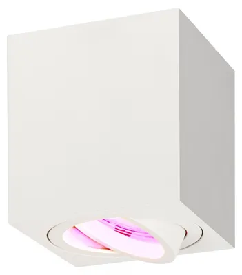 Produktbild von Ledvion LED Aufbauspot Weiss Quadratisch 4.9W RGB smart dimmbar