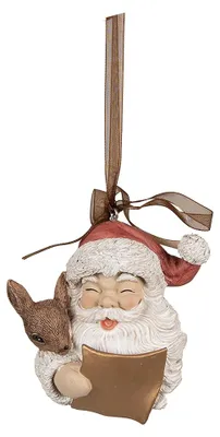Obrázek produktu pro Clayre & Eef Vánoční visačka Father Christmas 9 cm červená polyresinová