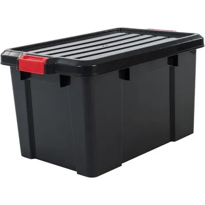 Produktbild von IRIS OHYAMA Los mit 3 Aufbewahrungsboxen mit Klickverschluss - Power Box - SK-450 - Kunststoff - Schwarz - 50 L - 59 x 38, 5 x 31, 8 cm