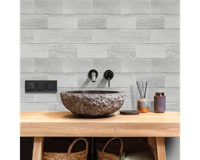 Obrázek produktu pro Samolepicí panel WallTiles Premium Concrete Tiles Stone šedý 30,4 x 37,8 cm