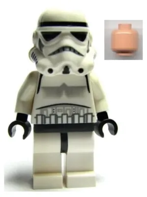 Image de LEGO Minifigurine : Stormtrooper impérial - Tête couleur beige clair, avec points. (référence : sw0188a)