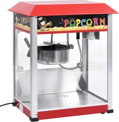 Produktbild von Zimilo Popcornmaschine 1400W mit Teflonbeschichtetem Topf, Edelstahl, Profi-Heimgebrauch, Sichtfenster, leicht tragbar, 2,7L, Rot