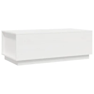 Image de vidaXL Table basse blanche 100x50x35 cm pin massif