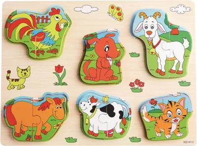 Zdjęcie produktu dla zabawka drewniana UKLADANKA Zwierzęta domowe 33x22 cm NT6066