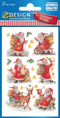 Obrázek produktu pro AVERY Zweckform ZDesign Vánoční samolepky Father Christmas 2 listy po 6 samolepkách