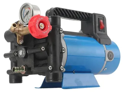 Immagine prodotto di Pompa elettrica ad alta pressione per l'agricoltura - Pompa a pistoni - 24 V - 16 l/min - A doppio cilindro - Acciaio inossidabile - Per serbatoi ≤20 l