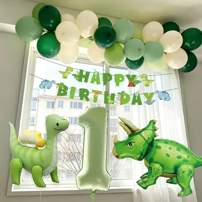 Dinosaurier-Geburtstagsdeko-Set mit Banner und Ballons