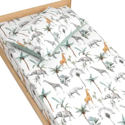 Produktbild von Spannbettlaken Safari - 90x200 cm - Grünspan | by SEVIRA KIDS