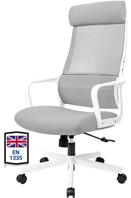 Ergonomischer Bürostuhl, verstellbar, atmungsaktiv, grau