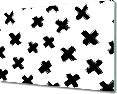 Produktbild von Glas Schneidebrett Herdabdeckplatten Schneideplatten - 80x52 cm - X Pinselstriche