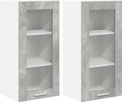 Obrázok produktu pre vidaXL Nástenná skrinka 2 ks betónová sivá 40 x 31 x 80 cm materiál na báze dreva