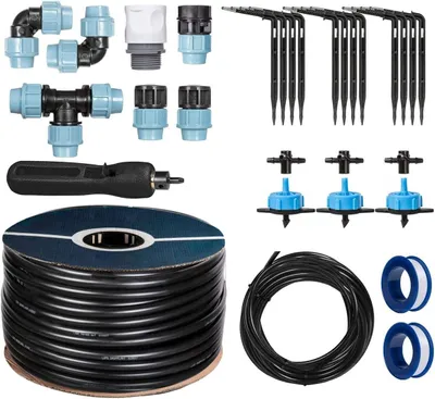 Immagine prodotto di HOLZBRINK Avviatore di irrigazione per Serra, irrigazione a Goccia, impianto di irrigazione: Tubo da 20 m LDPE 20 mm, 3X gocciolatori 8l/h, HTB-09-B-20