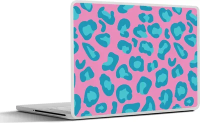 Produktbild von MuchoWow® Laptop Aufkleber Sticker Cover Pantherdruck - Blau - Rosa - Muster 30x22 cm - Laptop-Sticker
