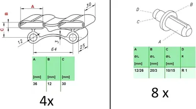 Produktbild von 10x Kappen Bett Lattenrost Endkappen Halter Bettkappen Gummi Reparatur DIY Neu(129_4x 127 + 8x Befestigungsbolzen)