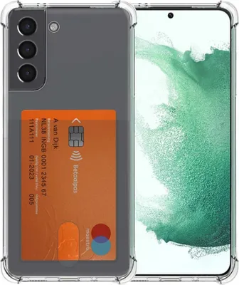 Produktbild von Smartphonica Telefoonhoesje Geschikt voor Samsung  Galaxy S22 met Pasjeshouder Doorzichtig Siliconen - Transparant TPU  Shockproof Backcover Case with Card Slot