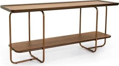 Immagine prodotto di Elegante consolle di design in legno Tavolo per il soggiorno in acciaio inox