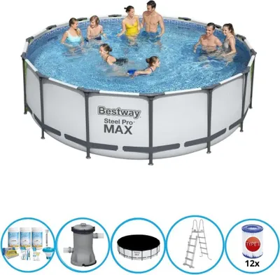 Zdjęcie produktu dla Bestway Pool Steel Pro MAX - Zestaw basenowy - 457x122 cm