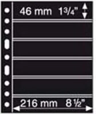 Image de Leuchtturm (331156) Pochettes plastiques GRANDE, avec 6 bandes horizontales, noir