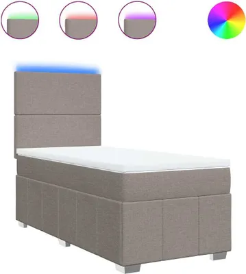 Produktbild von vidaXL Boxspringbett mit Matratze Taupe 80x200 cm Stoff