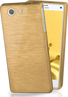 Produktbild von moex® Brushed Case kompatibel mit Sony Xperia Z3 Compact - Hülle aus Silikon, Gold