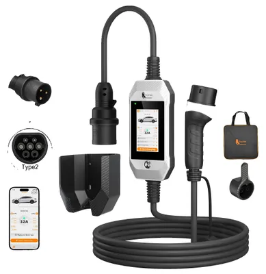Image de Chargeur EV portable, puissance de sortie 7 kW,intelligente via application, blanc pur