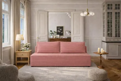 Produktbild von Kaiser Möbel Schlafsofa, Sofa mit Schlaffunktion und Bettkasten, DUO, Stoff Velo, Rosa
