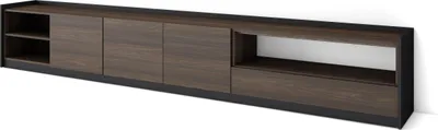 Produktbild von TV-Schrank, Lowboard, 310x37x50cm, Für TV-Geräte bis zu 80", Fernsehtisch, Dunkler Eiche und Schwarz