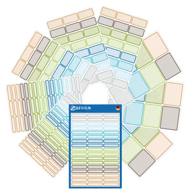 Produktbild von AVERY Zweckform Set Namensaufkleber Kinder 249 Stück (bunte Klebeetiketten für S