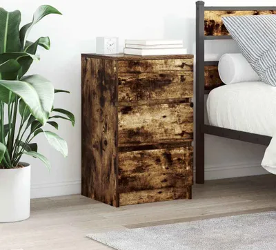 Immagine prodotto di vidaXL Comodino a 3 cassetti in rovere fumé 39x35x65 cm